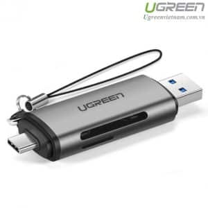 Đầu đọc thẻ nhớ SD/TF chuẩn USB Type C và USB 3.0 Ugreen 50706